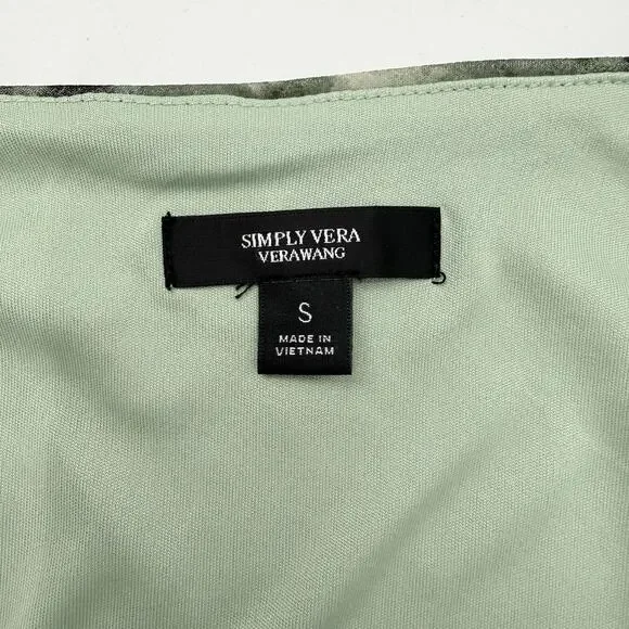 Simply Vera By Vera Wang Green Abstract Tiered Midi Dress S Tie Dye Earthcore - Picture 3 of 5